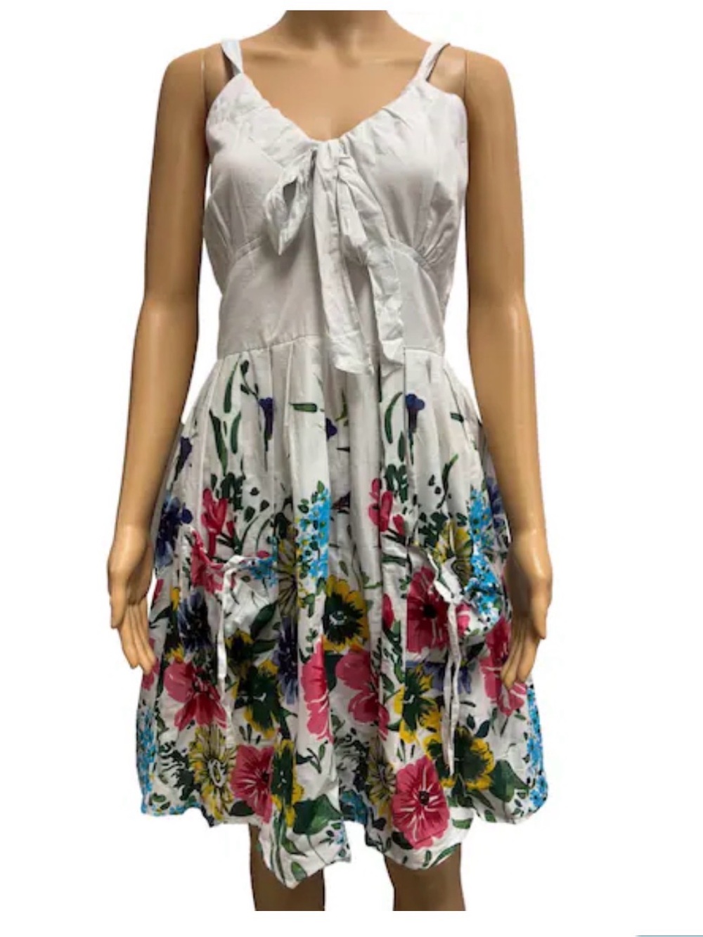 ♥️ NWT Jackpot Cotton White Floral Tie-Front Sundress- one size